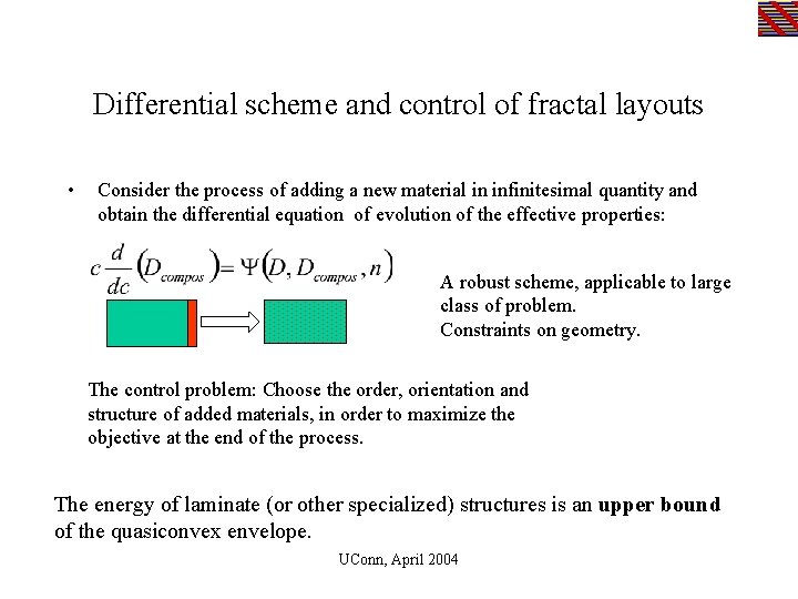 Differential scheme and control of fractal layouts • Consider the process of adding a