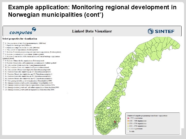 Example application: Monitoring regional development in Norwegian municipalities (cont’) 