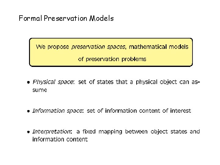 Formal Preservation Models 