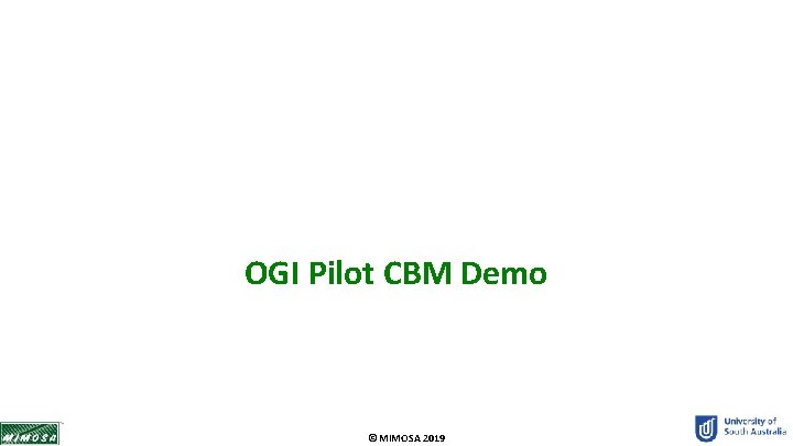 OGI Pilot CBM Demo © MIMOSA 2019 