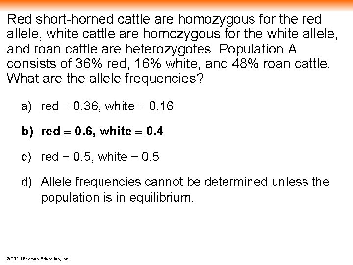 Red short-horned cattle are homozygous for the red allele, white cattle are homozygous for