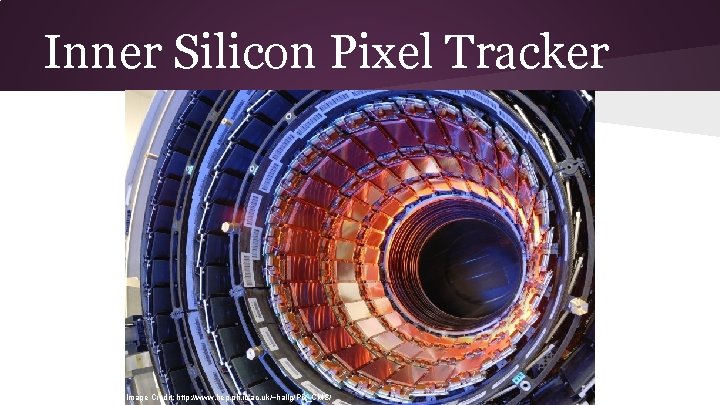 Inner Silicon Pixel Tracker Image Credit: http: //www. hep. ph. ic. ac. uk/~hallg/Pix_CMS/ 