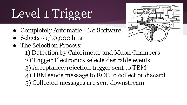 Level 1 Trigger ● Completely Automatic - No Software ● Selects ~1/10, 000 hits