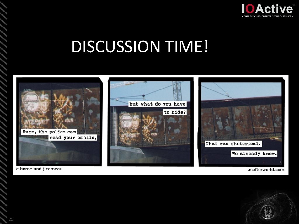 DISCUSSION TIME! 21 