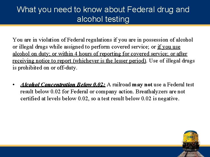 What you need to know about Federal drug and alcohol testing You are in