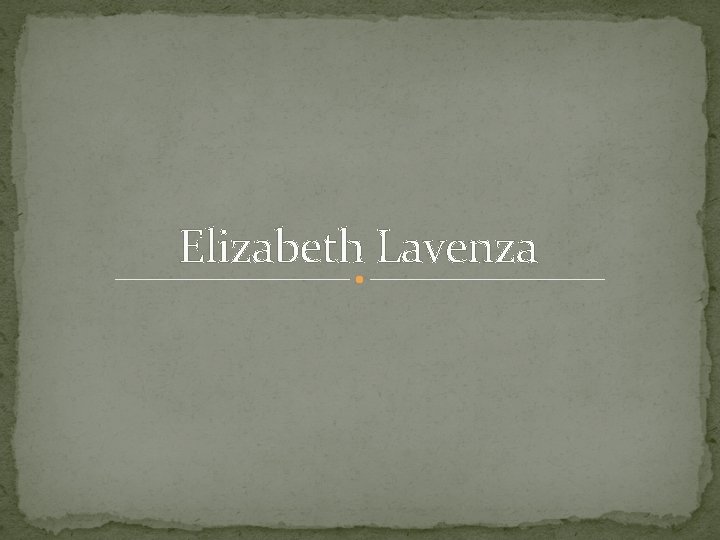 Elizabeth Lavenza 