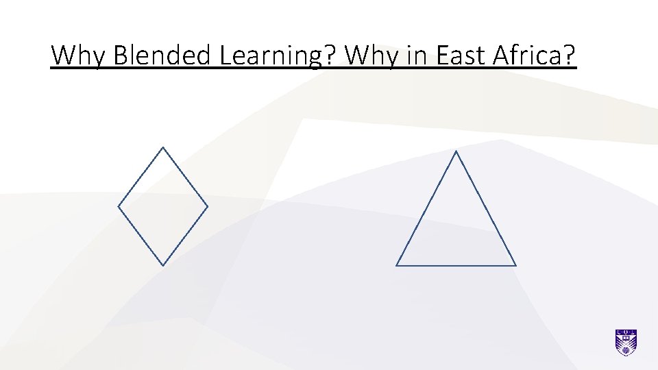 Why Blended Learning? Why in East Africa? 
