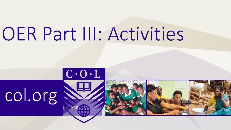 OER Part III: Activities col. org 