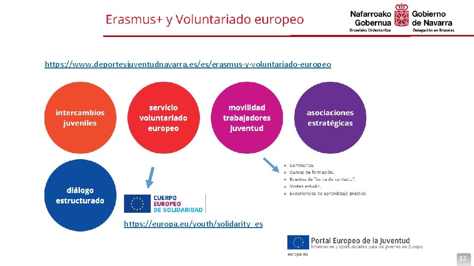 https: //www. deporteyjuventudnavarra. es/es/erasmus-y-voluntariado-europeo https: //europa. eu/youth/solidarity_es 12 