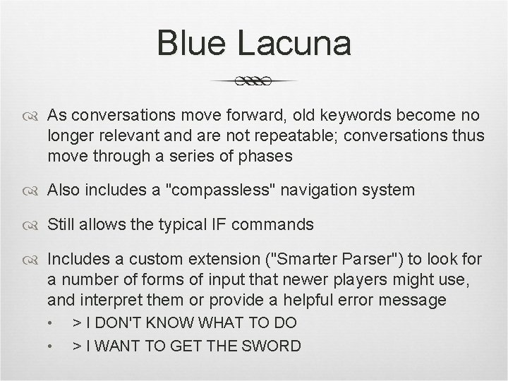 Blue Lacuna As conversations move forward, old keywords become no longer relevant and are