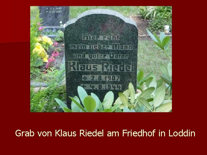 Grab von Klaus Riedel am Friedhof in Loddin 