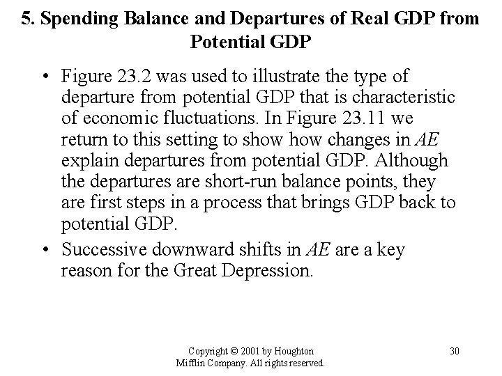 5. Spending Balance and Departures of Real GDP from Potential GDP • Figure 23. 5. Spending Balance and Departures of Real GDP from Potential GDP • Figure 23.