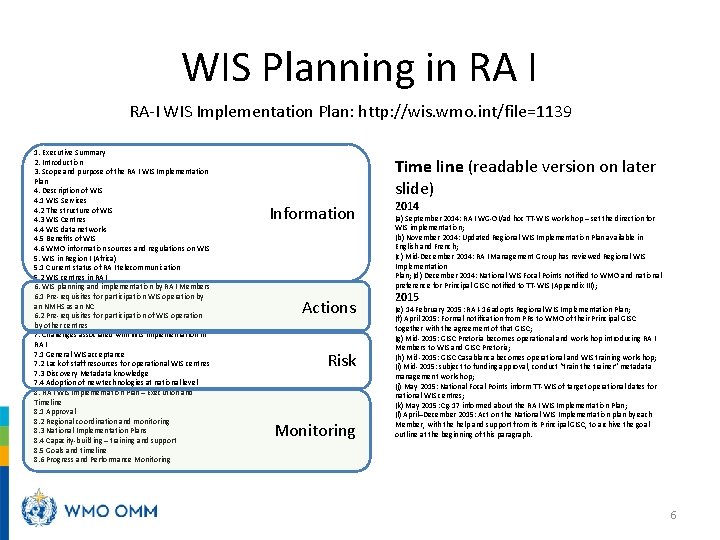 WIS Planning in RA I RA-I WIS Implementation Plan: http: //wis. wmo. int/file=1139 1.