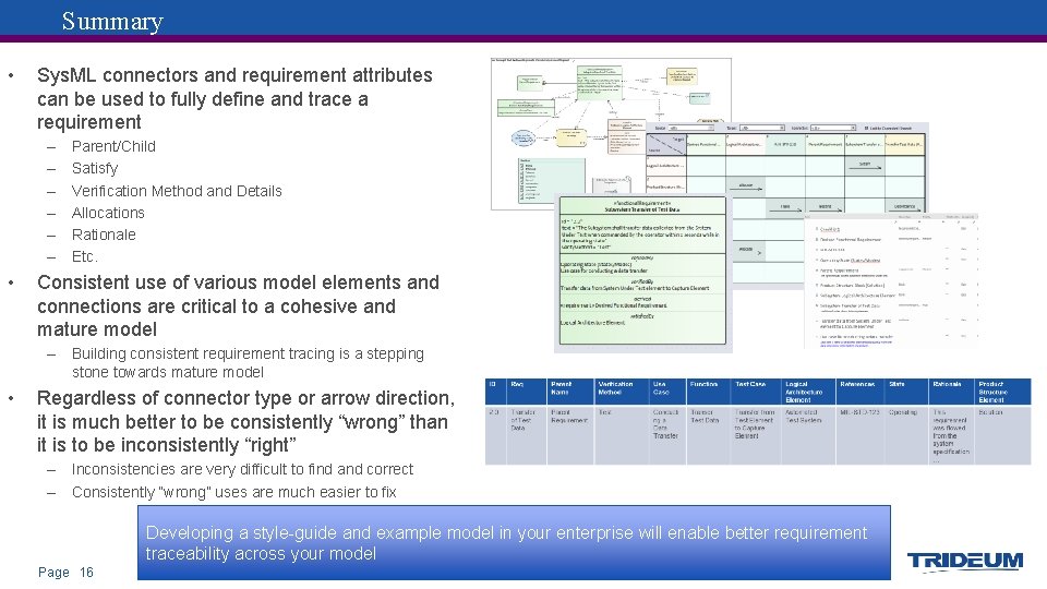 Summary • Sys. ML connectors and requirement attributes can be used to fully define