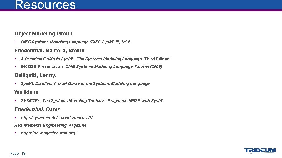 Resources Object Modeling Group • OMG Systems Modeling Language (OMG Sys. ML™) V 1.