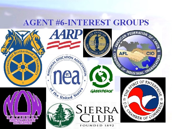 AGENT #6 -INTEREST GROUPS 