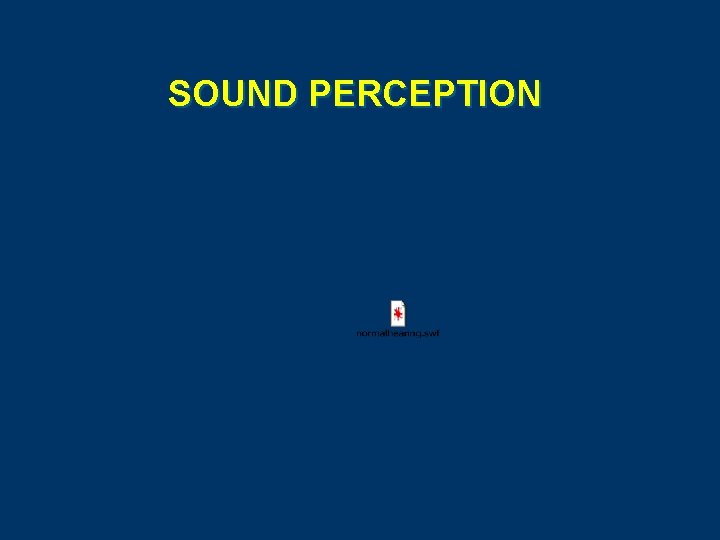  SOUND PERCEPTION 