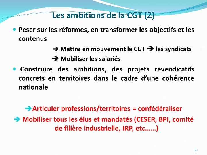 Les ambitions de la CGT (2) 25 