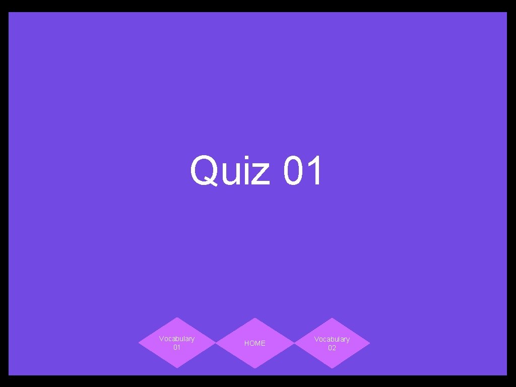 Quiz 01 Vocabulary 01 HOME Vocabulary 02 