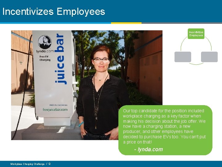 Incentivizes Employees Our top candidate for the position included workplace charging as a key