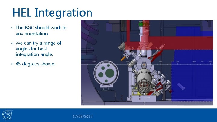 HEL Integration • The BGC should work in any orientation • We can try