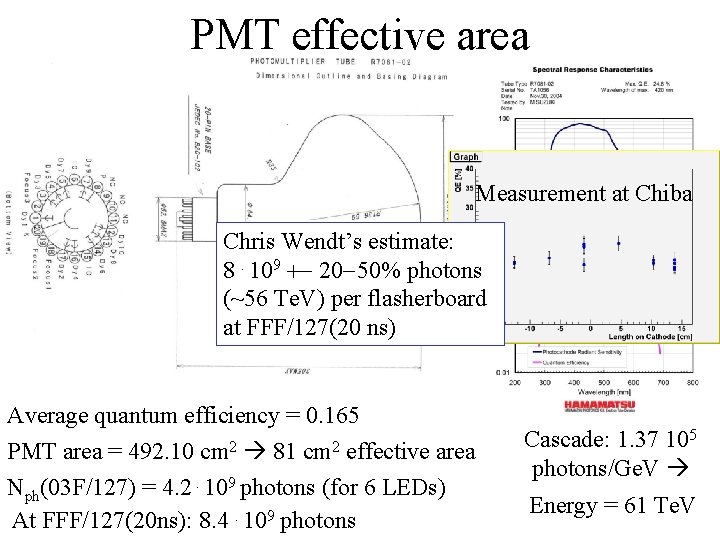 PMT effective area Measurement at Chiba Chris Wendt’s estimate: 8. 109 +- 20 -50%