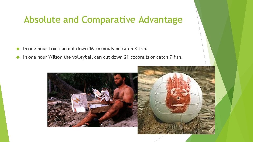 Absolute and Comparative Advantage In one hour Tom can cut down 16 coconuts or