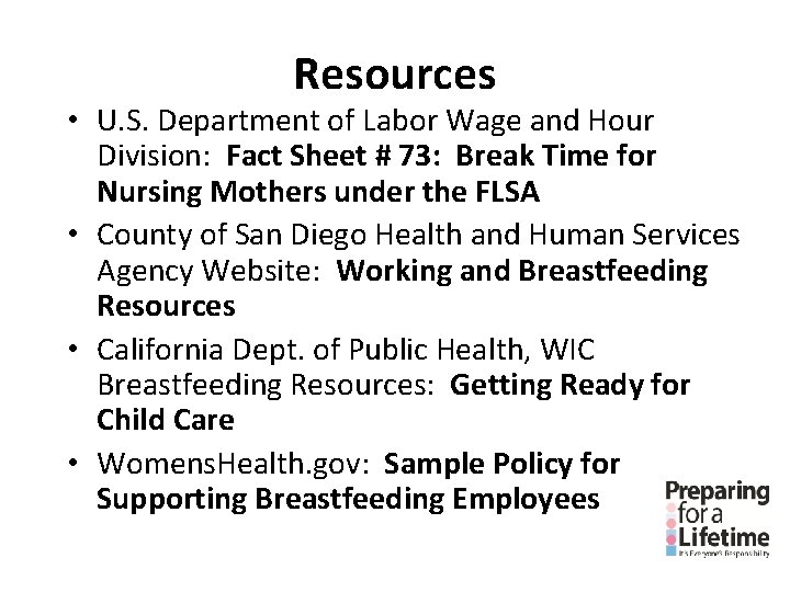 Resources • U. S. Department of Labor Wage and Hour Division: Fact Sheet # Resources • U. S. Department of Labor Wage and Hour Division: Fact Sheet #