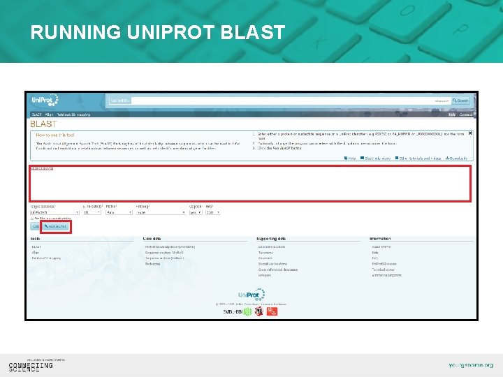 RUNNING UNIPROT BLAST 