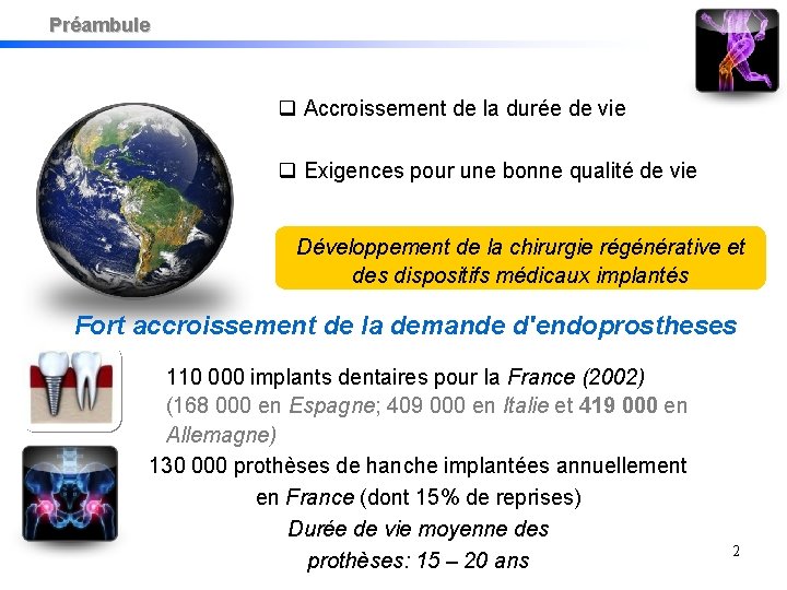 Préambule Accroissement de la durée de vie Exigences pour une bonne qualité de vie