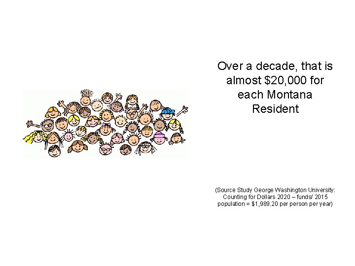 Over a decade, that is almost $20, 000 for each Montana Resident (Source Study