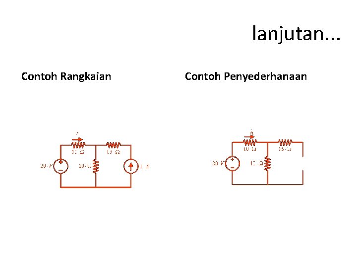 lanjutan. . . Contoh Rangkaian Contoh Penyederhanaan 