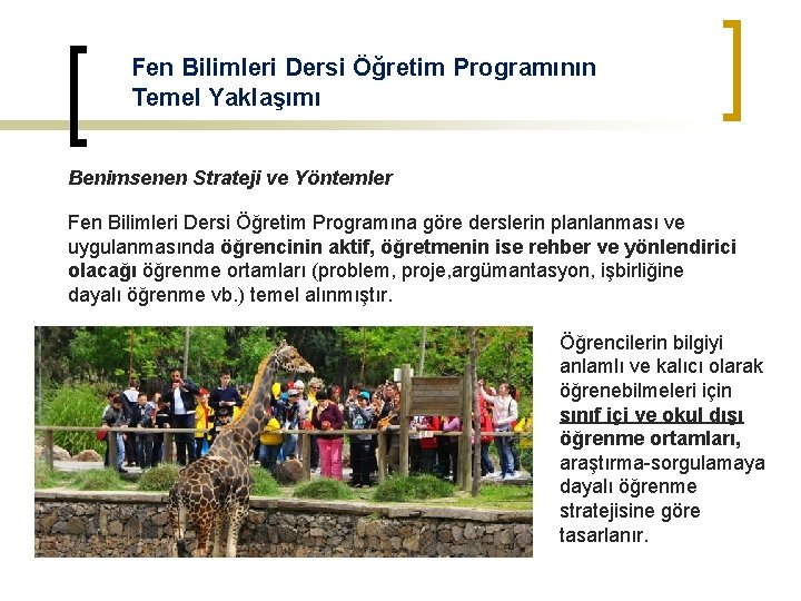 Fen Bilimleri Dersi Öğretim Programının Temel Yaklaşımı Benimsenen Strateji ve Yöntemler Fen Bilimleri Dersi