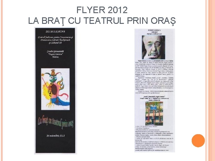 FLYER 2012 LA BRAŢ CU TEATRUL PRIN ORAŞ 