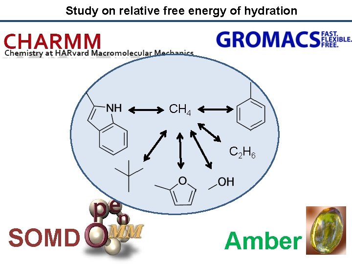 Study on relative free energy of hydration CH 4 C 2 H 6 SOMD