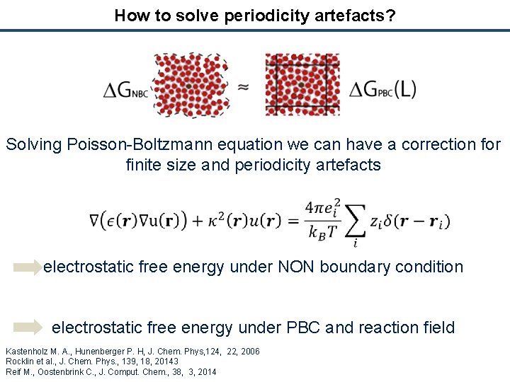 How to solve periodicity artefacts? Solving Poisson-Boltzmann equation we can have a correction for