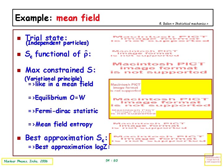 Example: mean field Trial state: ^ Sc functional of r: Max constrained S: R.