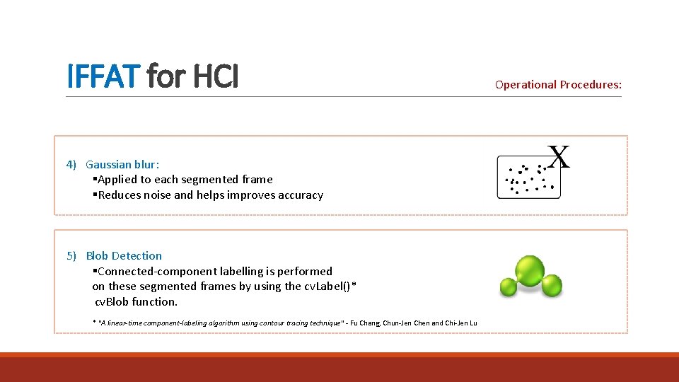 IFFAT for HCI 4) Gaussian blur: §Applied to each segmented frame §Reduces noise and