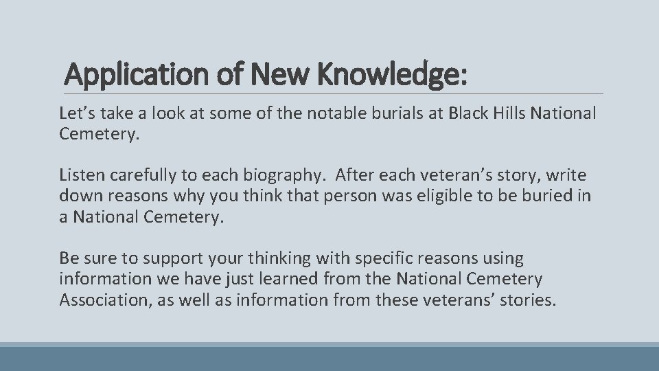 Application of New Knowledge: Let’s take a look at some of the notable burials