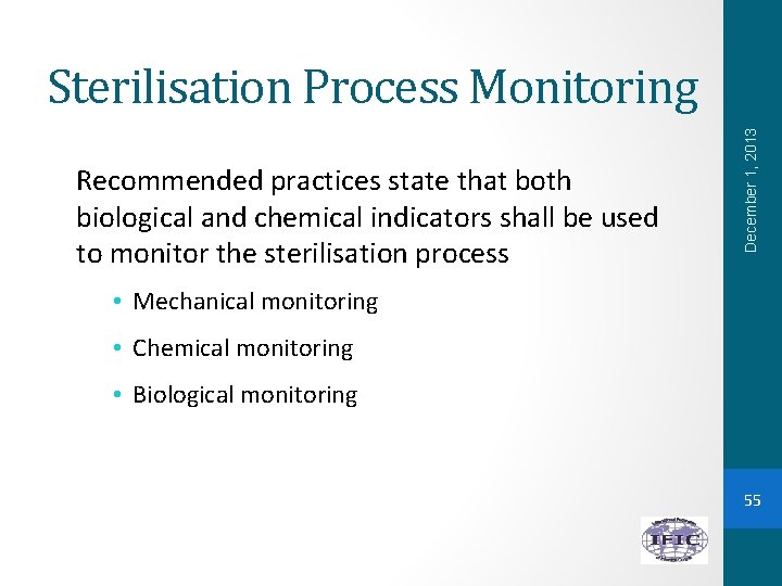 Recommended practices state that both biological and chemical indicators shall be used to monitor