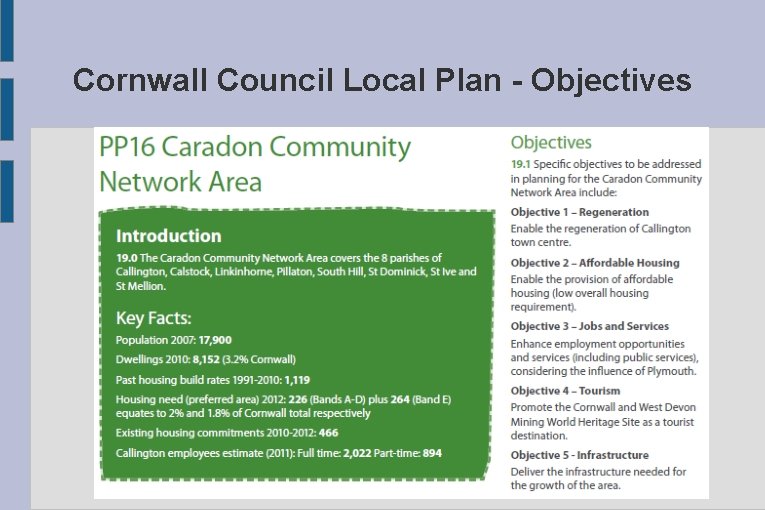 Cornwall Council Local Plan - Objectives 
