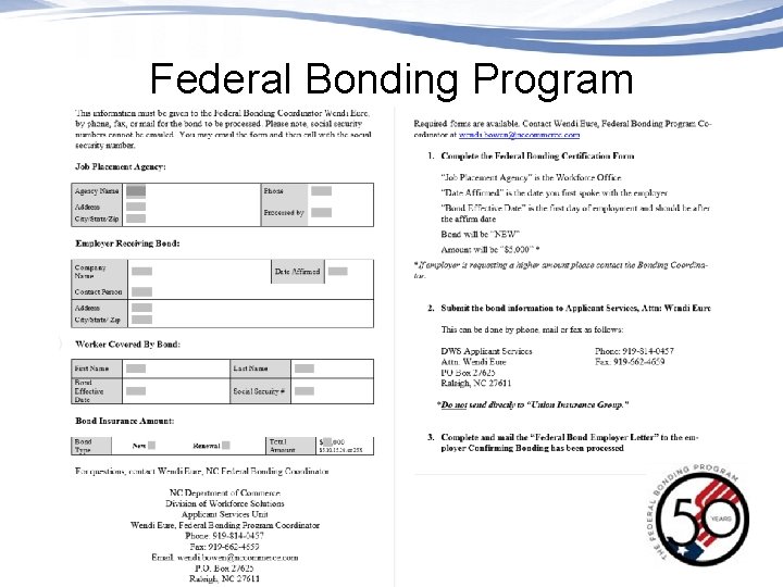 Federal Bonding Program 