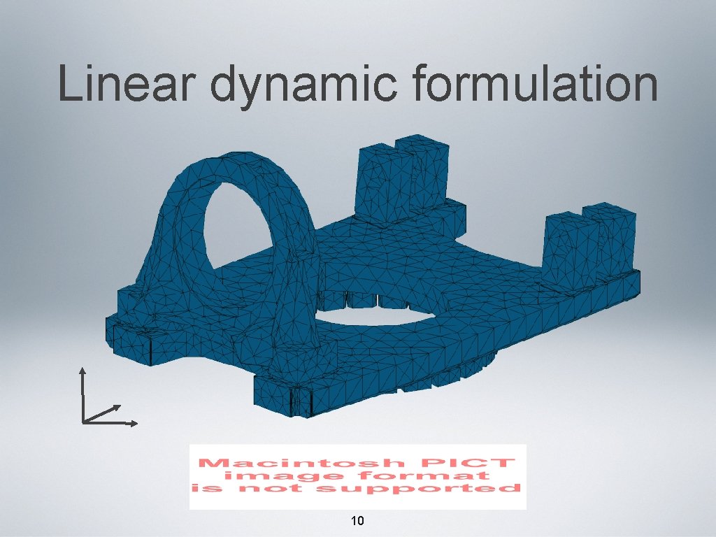 Linear dynamic formulation 10 
