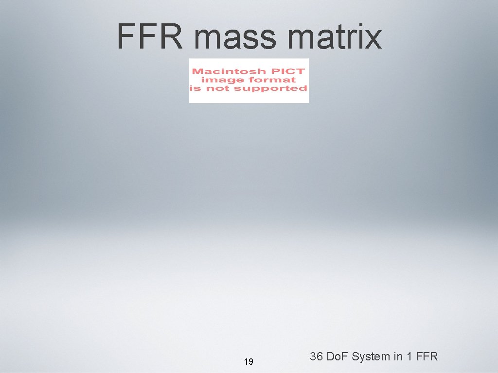 FFR mass matrix 19 36 Do. F System in 1 FFR 