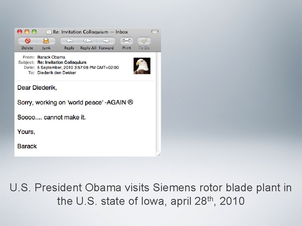 U. S. President Obama visits Siemens rotor blade plant in the U. S. state