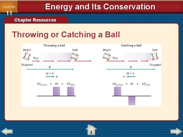 CHAPTER 11 Energy and Its Conservation Chapter Resources Throwing or Catching a Ball 