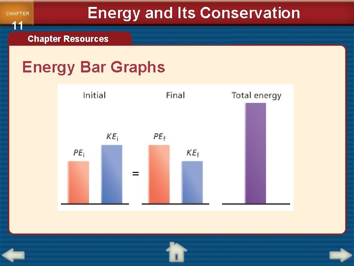 CHAPTER 11 Energy and Its Conservation Chapter Resources Energy Bar Graphs 