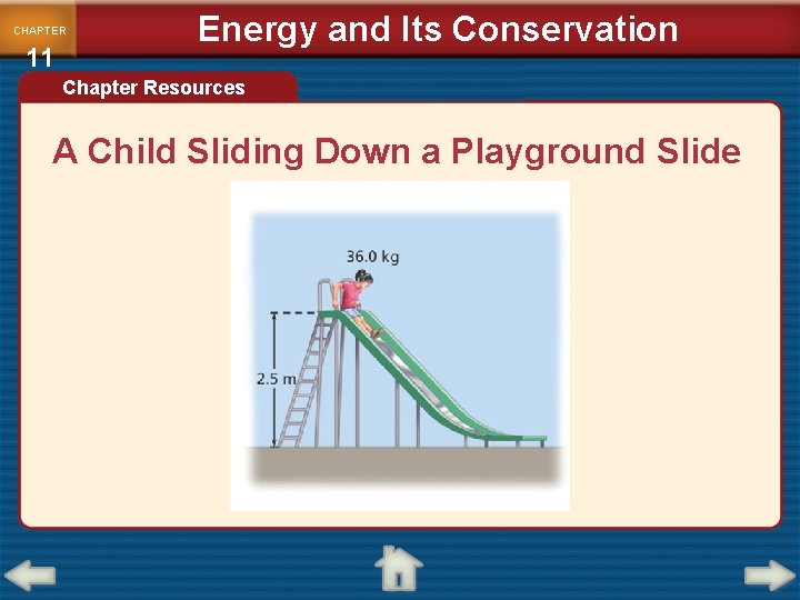 CHAPTER 11 Energy and Its Conservation Chapter Resources A Child Sliding Down a Playground