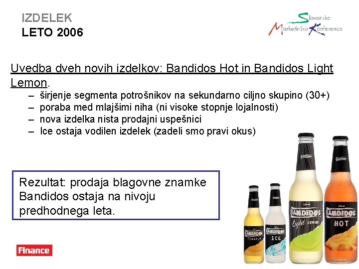 IZDELEK LETO 2006 Uvedba dveh novih izdelkov: Bandidos Hot in Bandidos Light Lemon. –