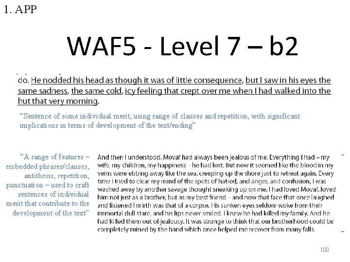 1. APP WAF 5 - Level 7 – b 2 “Sentence of some individual